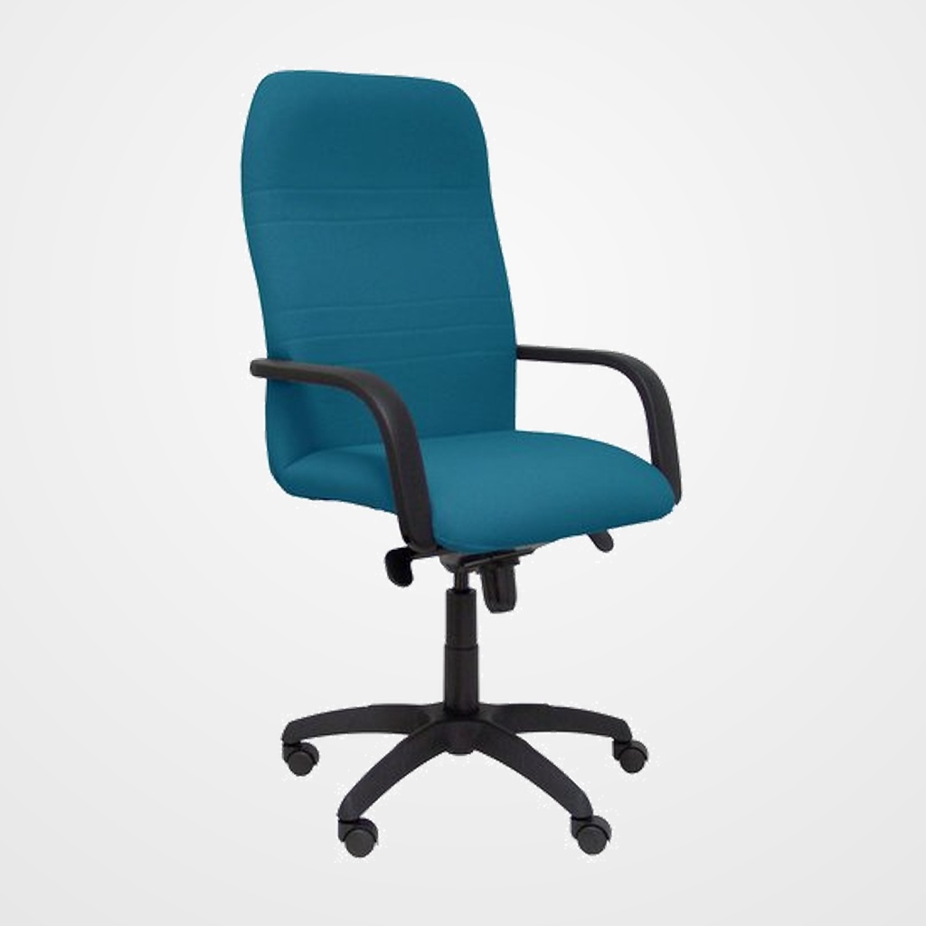SILLA PIQUERAS Y CRESPO LETUR DIRECCION BRAZOS FIJOS MECANISMO BASCULANTE Y ALTURA AJUSTABLE GRAN CONFORTABILIDAD RUEDAS de NYLON ASIENTO Y RESPALDO TAPIZADO BALI VERDE PETROLEO
