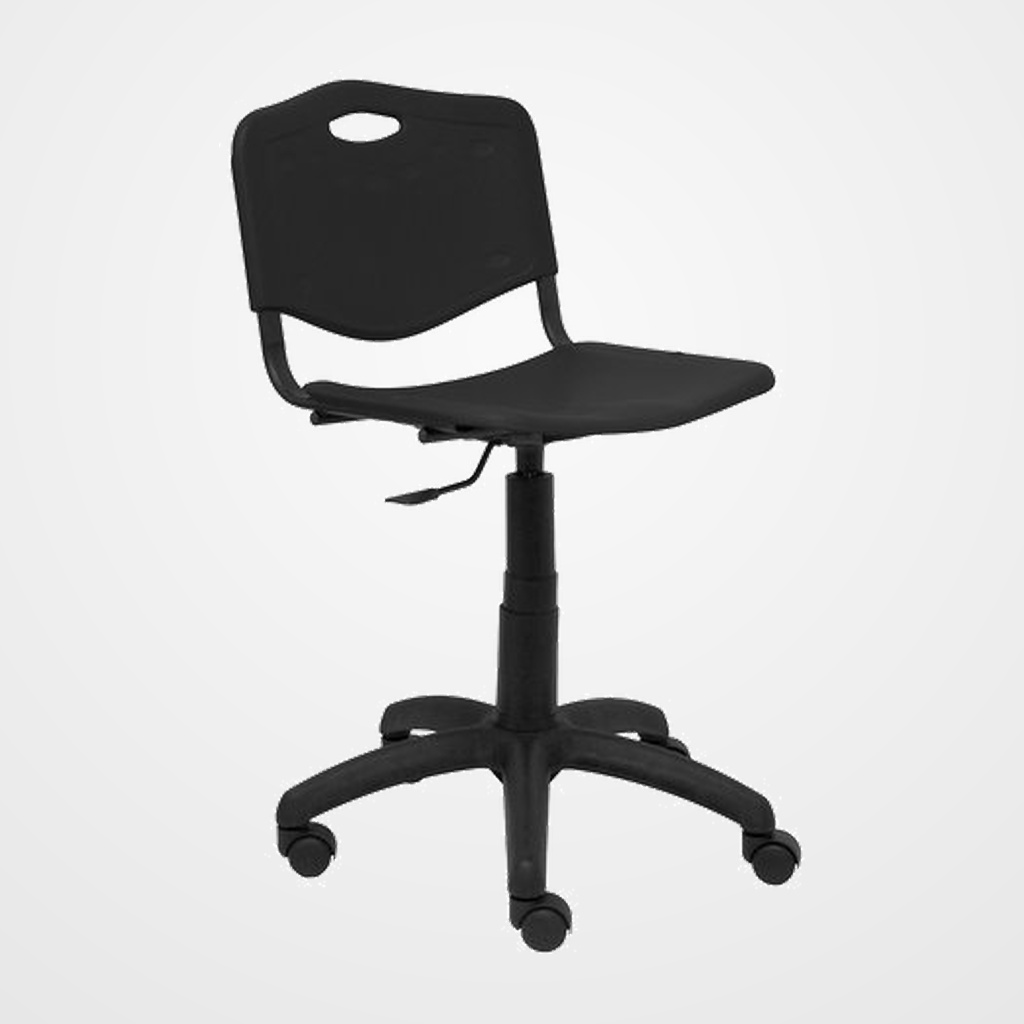 SILLA PIQUERAS Y CRESPO ROBLEDO GIRATORIA 360º MECANISMO REGULACION ALTURA RUEDAS NYLON ASIENTO Y RESPALDO PVC NEGRA