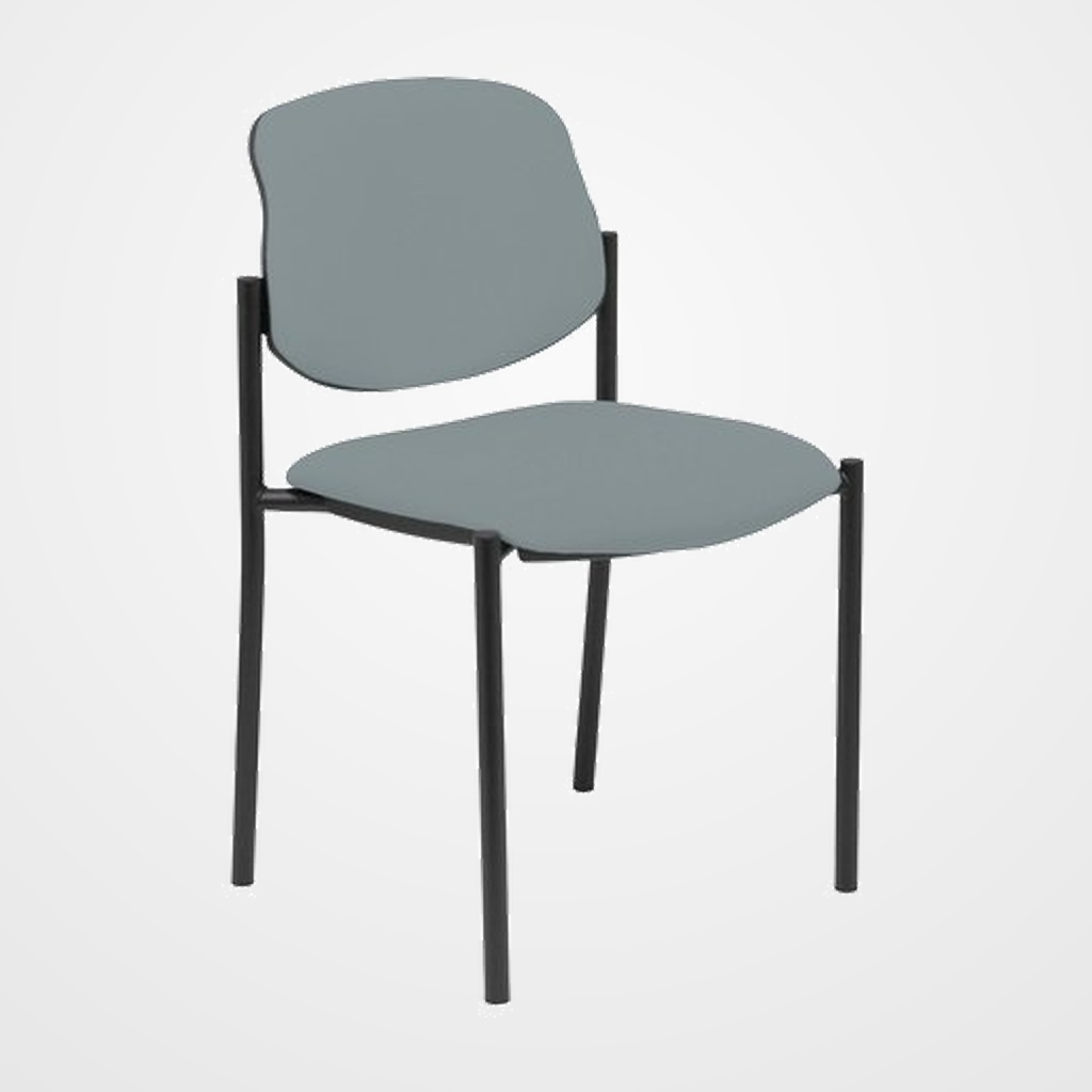 SILLA PIQUERAS Y CRESPO VILLALGORDO CONFIDENTE CHASIS NEGRO ASIENTO Y RESPALDO TAPIZADOS BALI GRIS