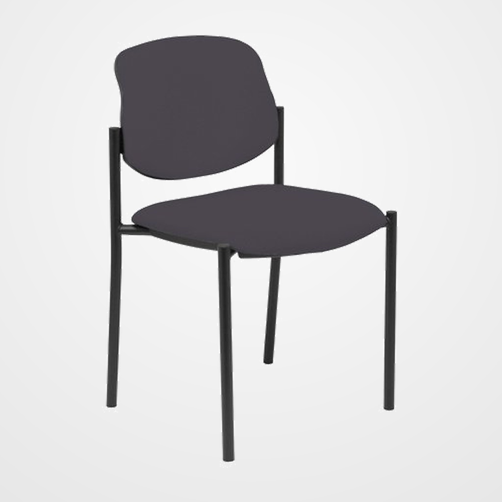 SILLA PIQUERAS Y CRESPO VILLALGORDO CONFIDENTE CHASIS NEGRO ASIENTO Y RESPALDO TAPIZADOS BALI GRIS OSCURO