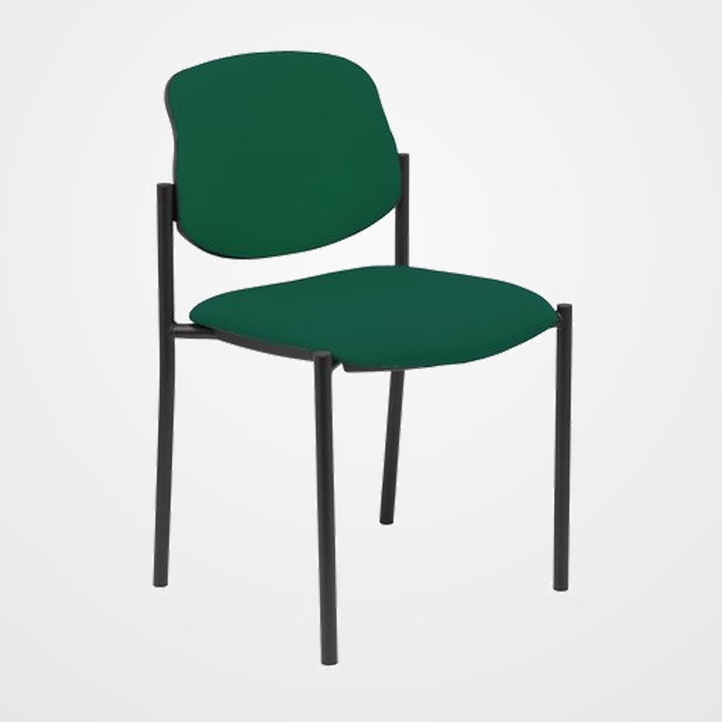 SILLA PIQUERAS Y CRESPO VILLALGORDO CONFIDENTE CHASIS NEGRO ASIENTO Y RESPALDO TAPIZADOS BALI VERDE BOTELLA