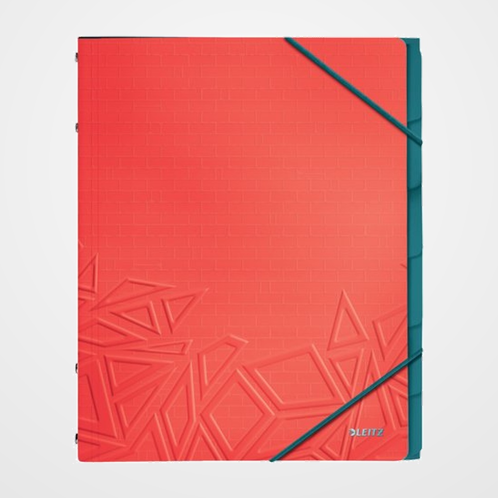 CARPETA CLASIFICADORA LEITZ URBAN CHIC A4 PP 6 SEPARAD.con GOMA ROJO