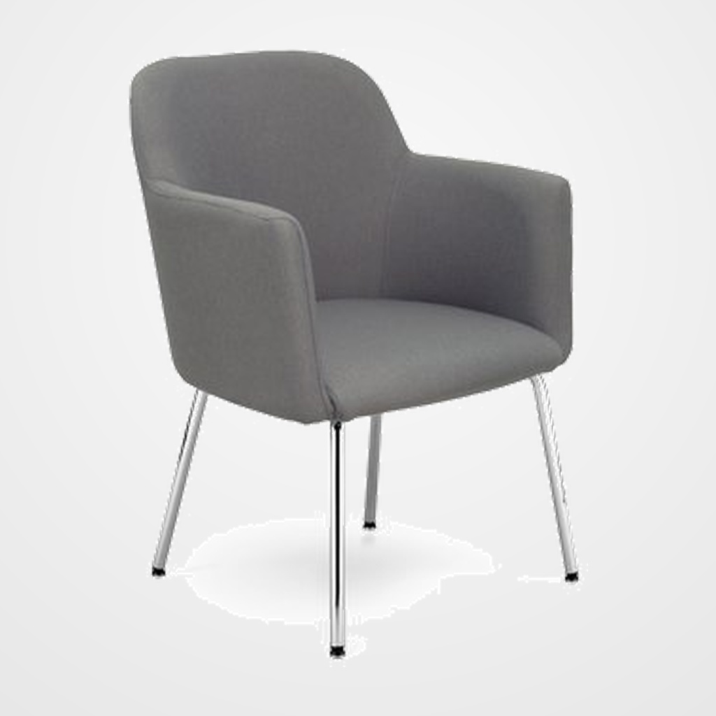 SILLON PIQUERAS Y CRESPO ATHENEA CONFIDENTE ESTRUCTURA CROMADA Y TAPIZADO ERA GRIS