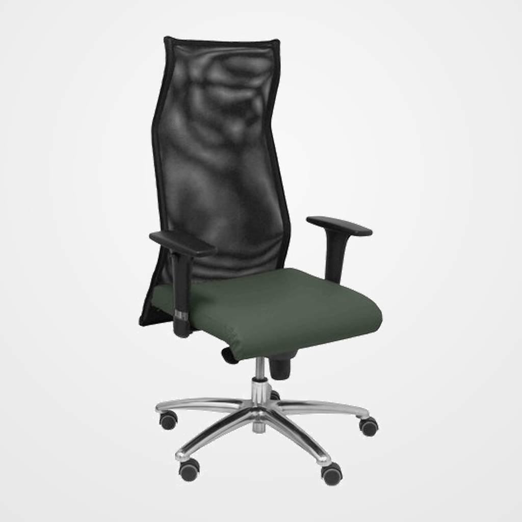 SILLON PIQUERAS Y CRESPO SAHUCO DIRECCION USO INTENSIVO (8H) BRAZOS REGULABLES MECANISMO SINCRO RESPALDO MALLA TRANSPIRABLE NEGRO Y ASIENTO TAPIZADO SIMILPIEL GRIS OSCURO