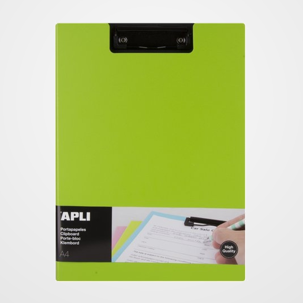 CARPETA con PINZA PORTABLOCS APLI PP FOAM A4 VERDE