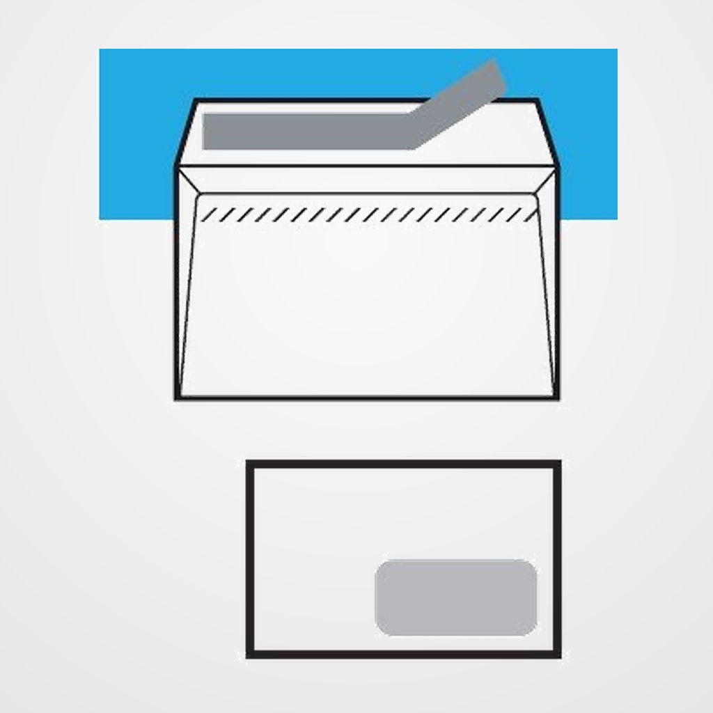 SOBRE SAM OPEN LUX 110x220 BLANCO 100g V.DCHA. (SILICONA) CAJA de 500