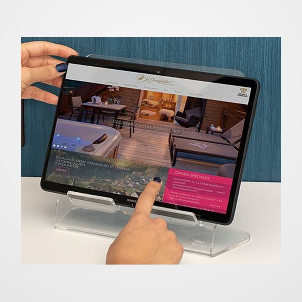 SOPORTE TARIFOLD ACRILICO PARA TABLET TRANSPARENTE