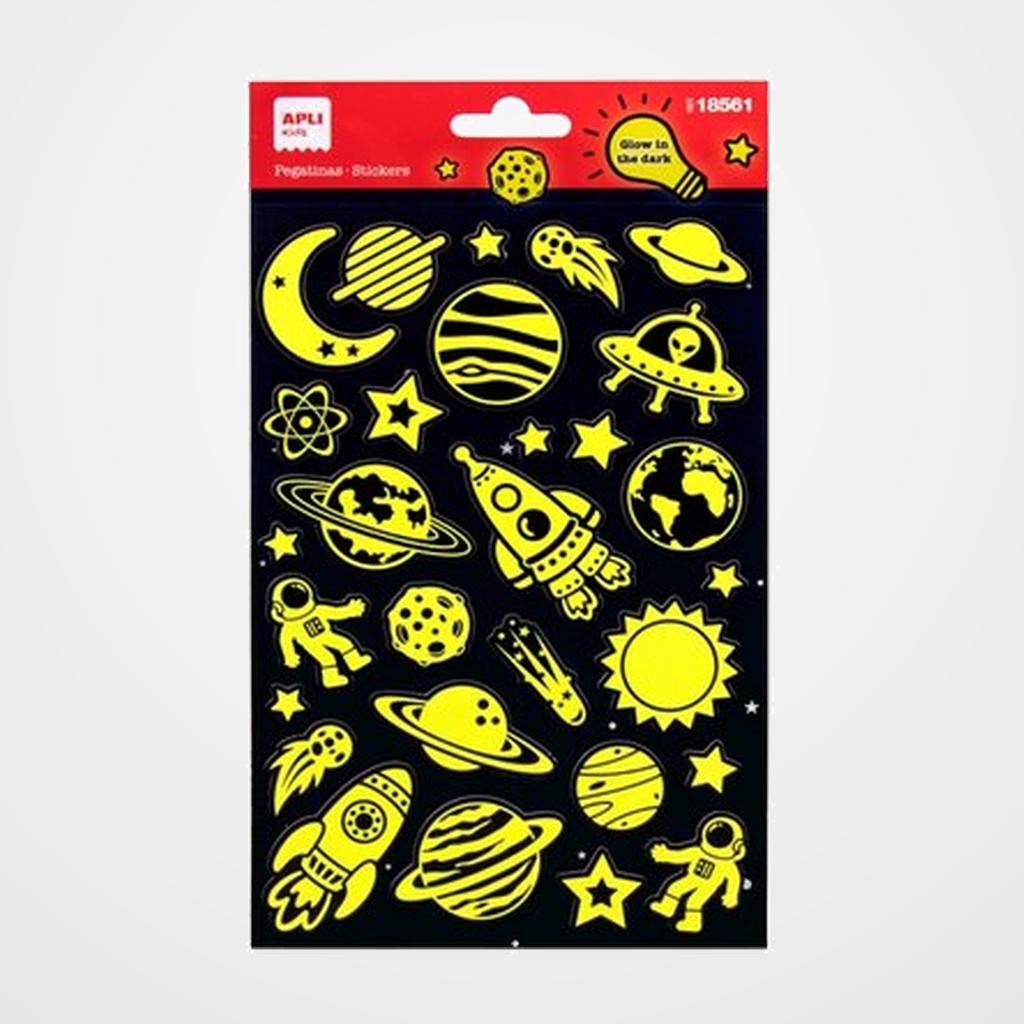 STICKERS APLI BOLSA 1h ESPACIO LUMINISCENTES  (18561)