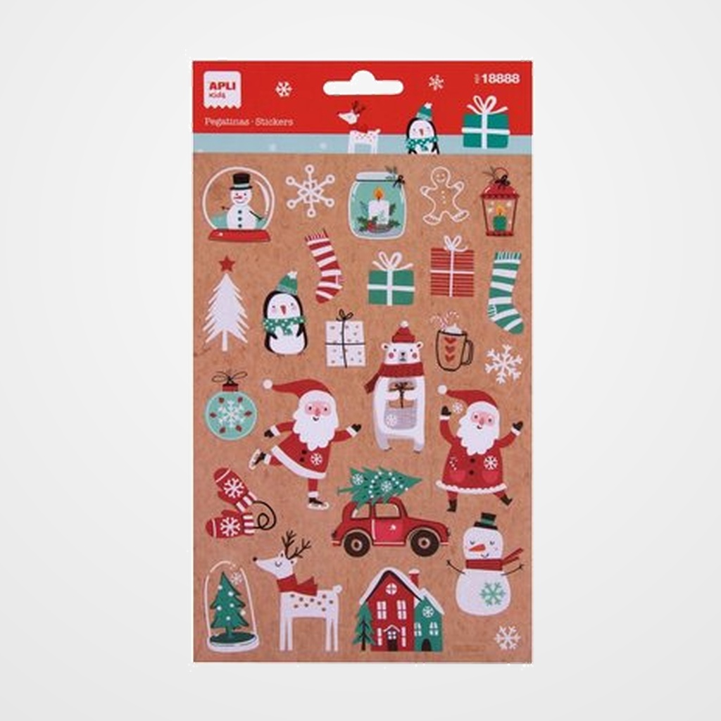 STICKERS APLI BOLSA 1h NAVIDAD KRAFT  (18888)