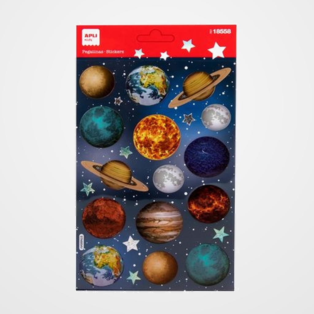 STICKERS APLI BOLSA 1h PLANETAS  (18558)