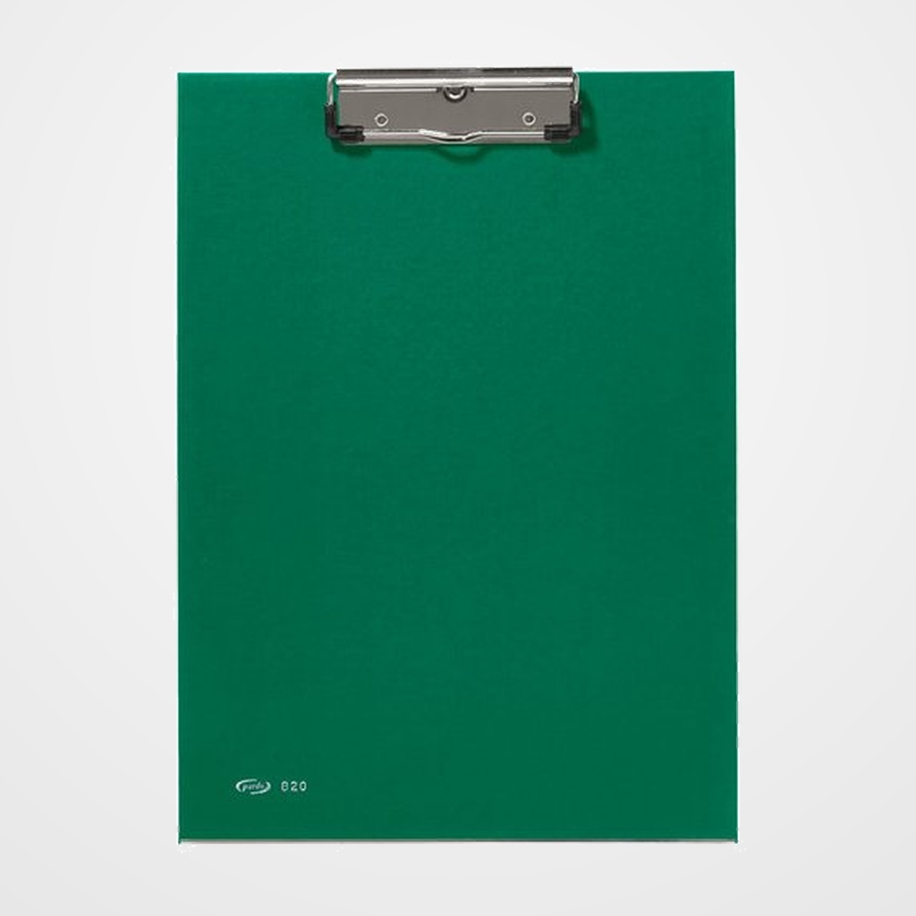 [24312018] CARPETA con PINZA PORTABLOCS PARDO Fº  VERDE