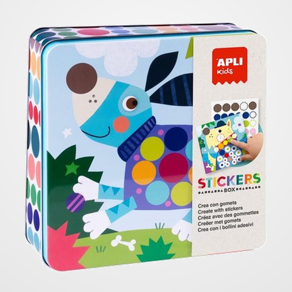 STICKERS GAME RS APLI KIDS CAJA METALICA PERROS