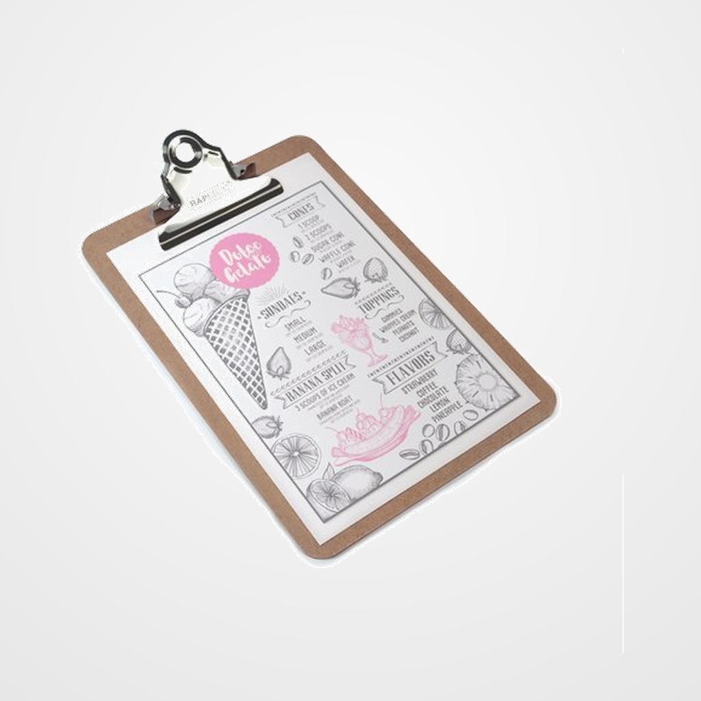 CARPETA con PINZA PORTABLOCS RAPESCO TABLERO A5