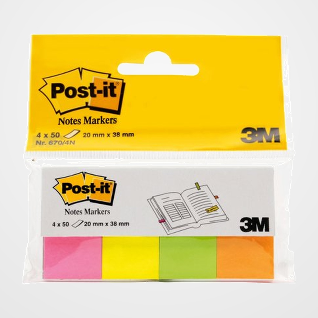 TACO NOTAS POST-IT 670-4-POP 12,7X44,4  MININOTAS 4 COLS.