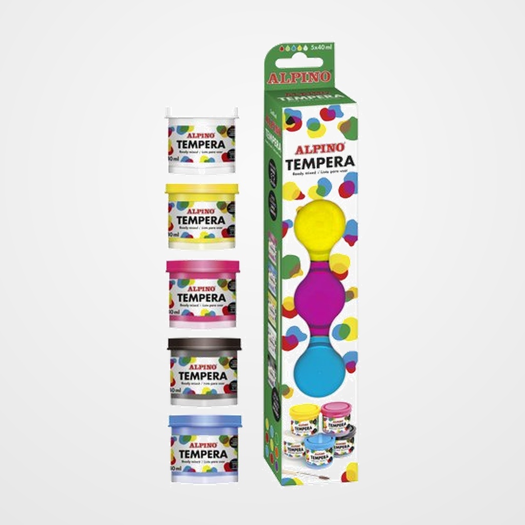 TEMPERA ALPINO  40 ml (bote) ESTUCHE de 5