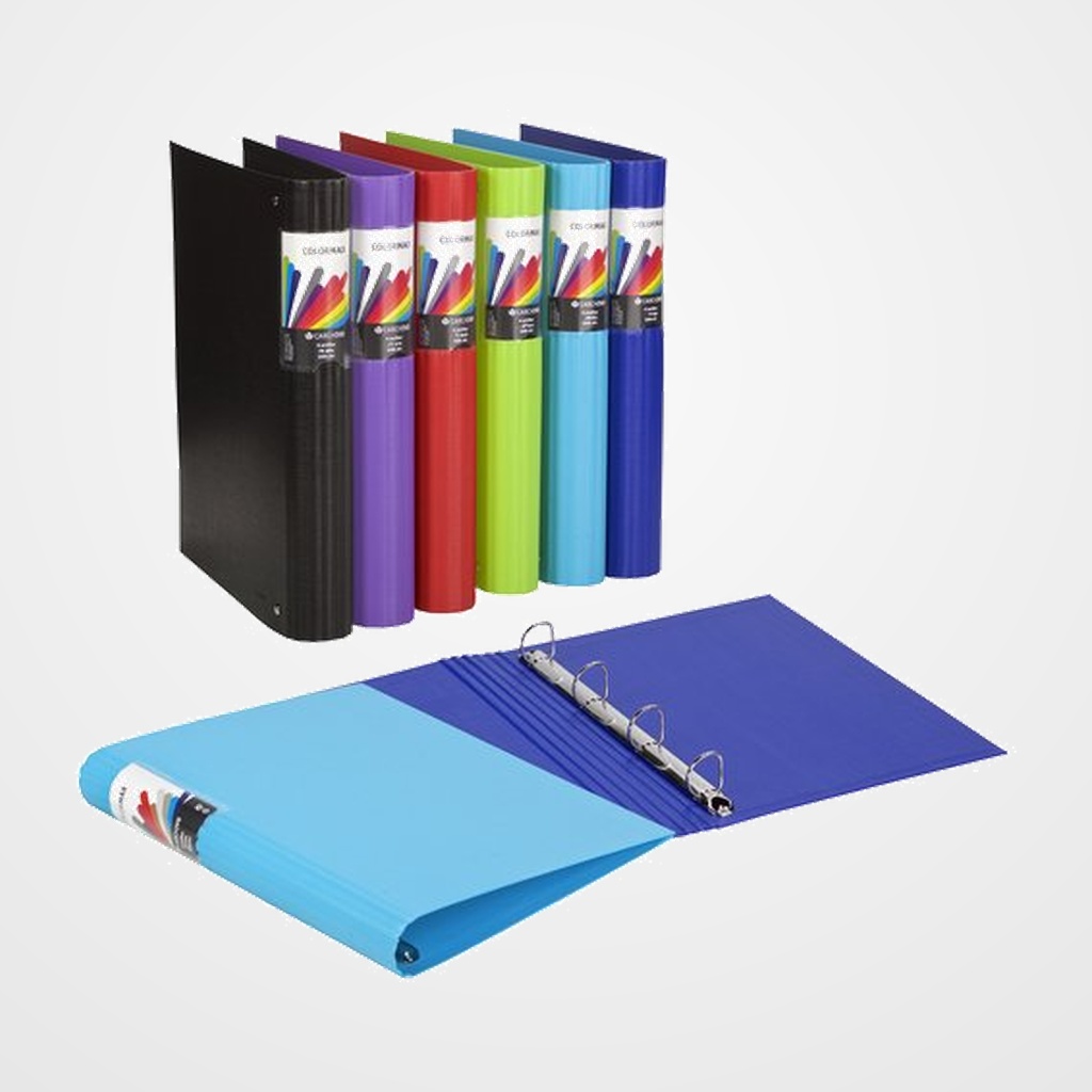 CARPETA de ANILLAS CARCHIVO COLORMAX CARTON FORRADO A4 4 an.MIXTAS 40mm VERDE