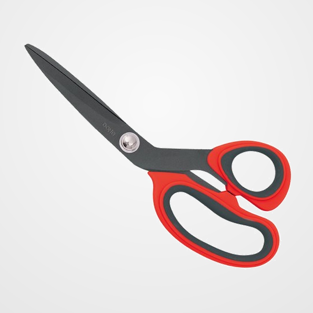 TIJERAS DOHE ANTIADHESIVA 20,5 cm. ASIMETRICA ROJO Y GRIS