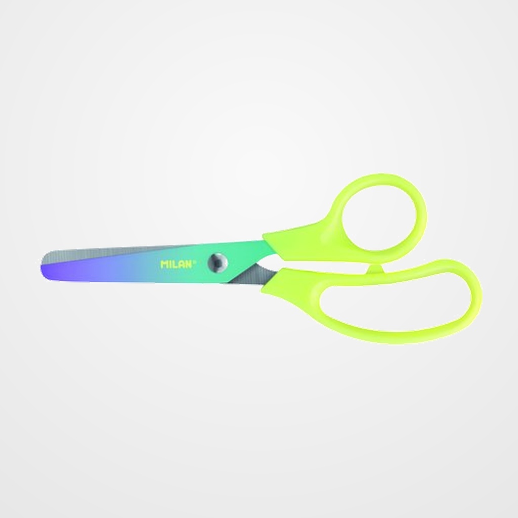 TIJERAS ESCOLARES MILAN 13 cm BASIC SUNSET en BLISTER AMARILLO