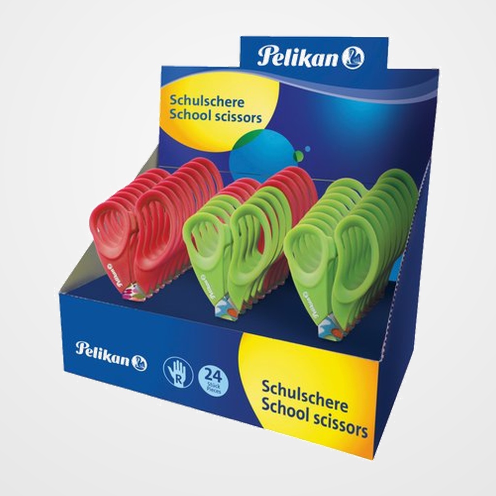 TIJERAS ESCOLARES PELIKAN FANCY 5 SURTIDO EXPOSITOR de 24