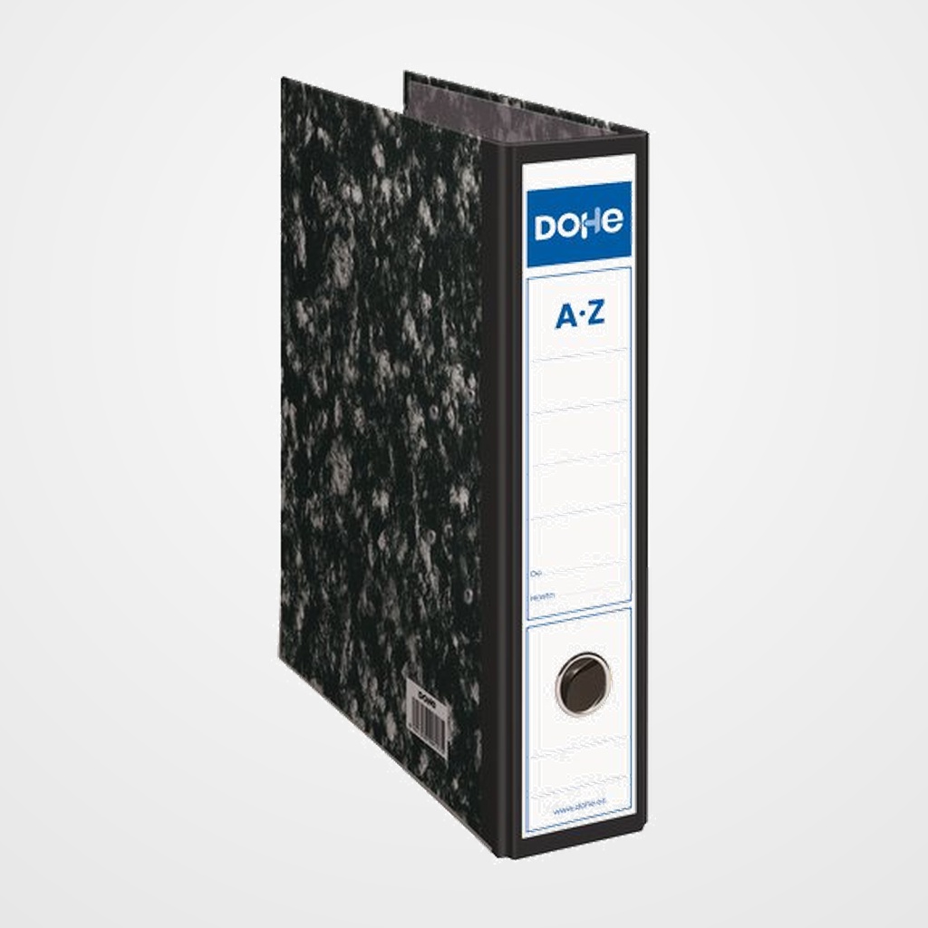 ARCHIVADOR palanca DOHE CARTON JASPEADO NEGRO Fº 75mm