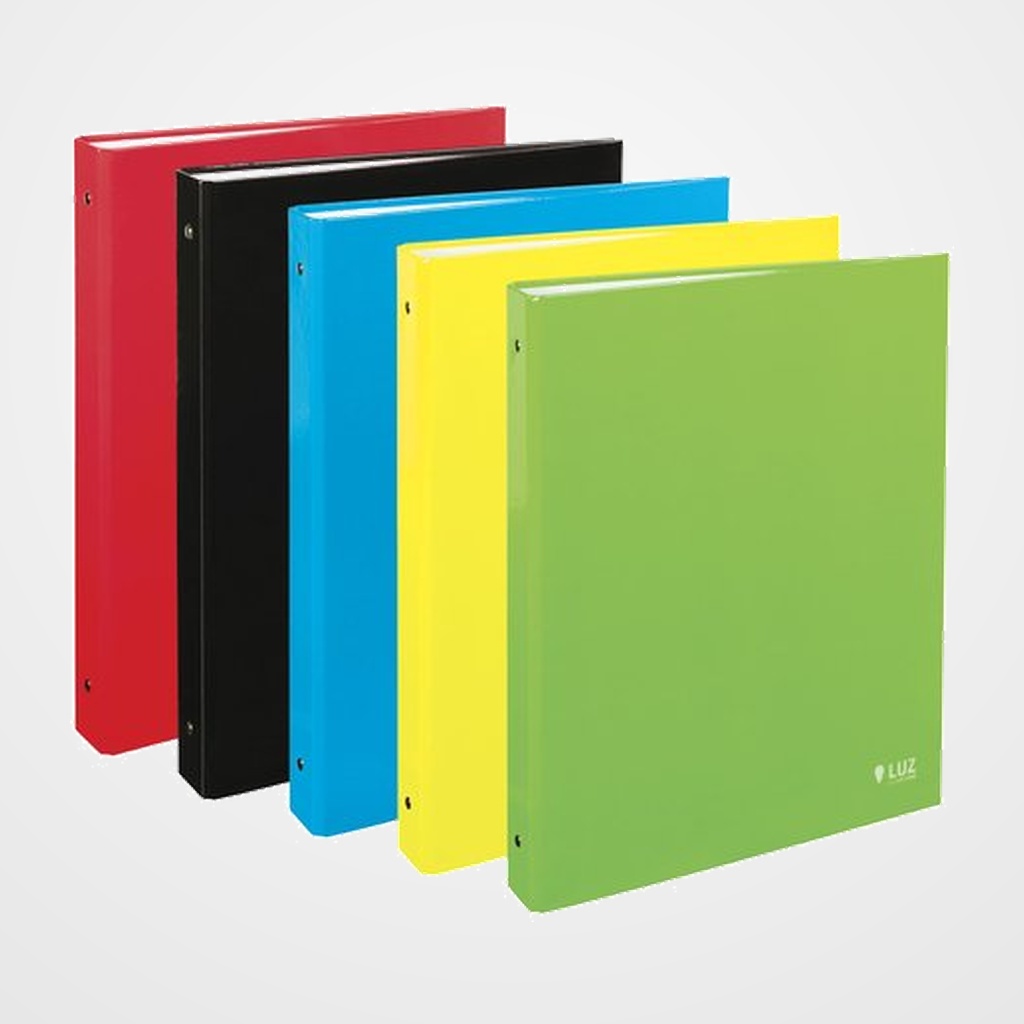 CARPETA de ANILLAS CARCHIVO LUZ CARTON PLASTIFICADO BRILLO A4 4 an. 40mm SURTIDO