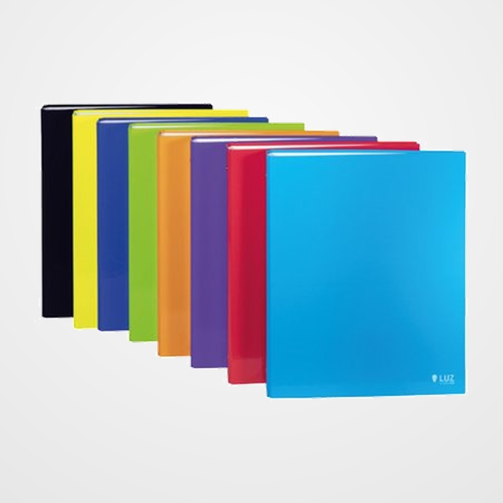 CARPETA de ANILLAS CARCHIVO LUZ CARTON PLASTIFICADO BRILLO Fº-XL 4 an. 25mm NEGRO