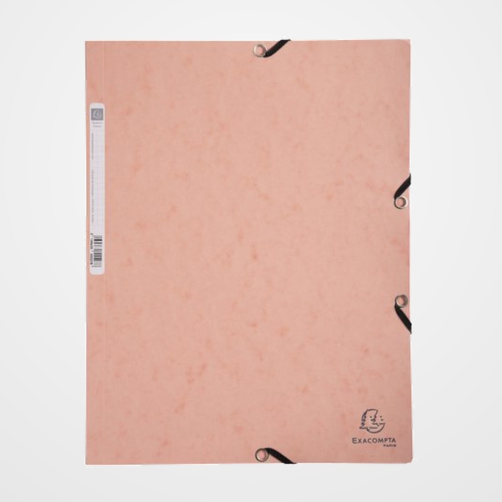 CARPETA de GOMAS y SOLAPAS EXACOMPTA AQUAREL CARTULINA LUSTRADA A4 con ETIQUETA CORAL