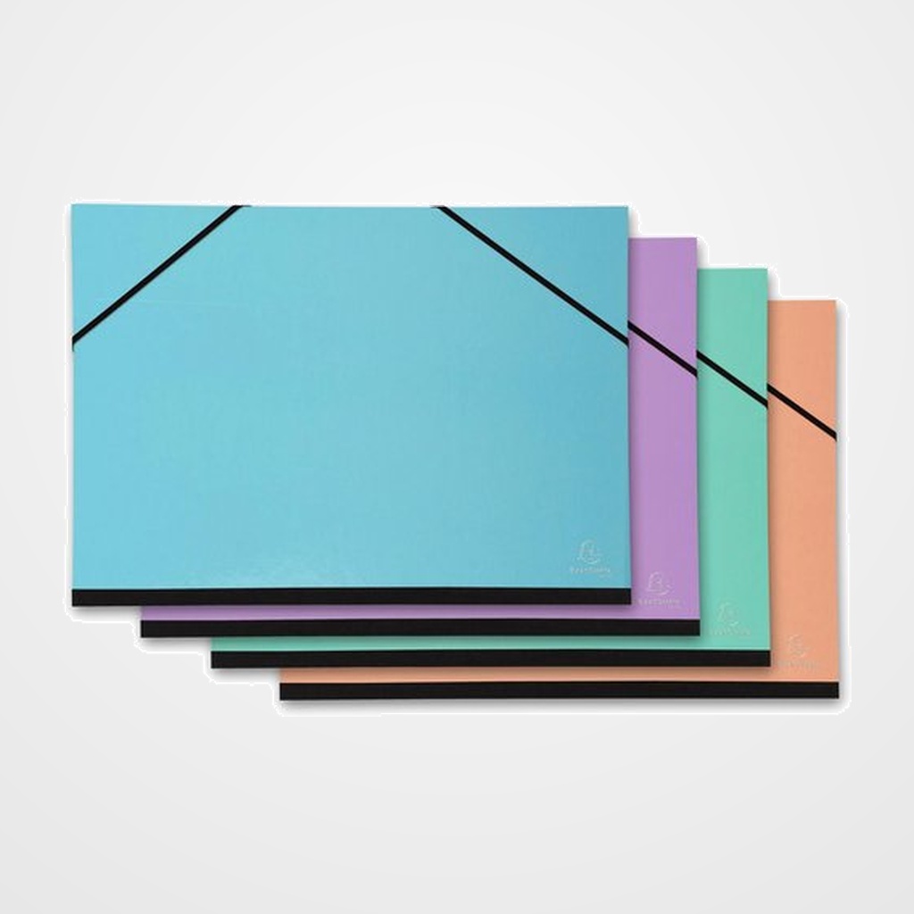 CARPETA de DIBUJO EXACOMPTA AQUAREL CARTON C/GOMAS sin SOLAPAS A3 SURTIDAS (4 col.)