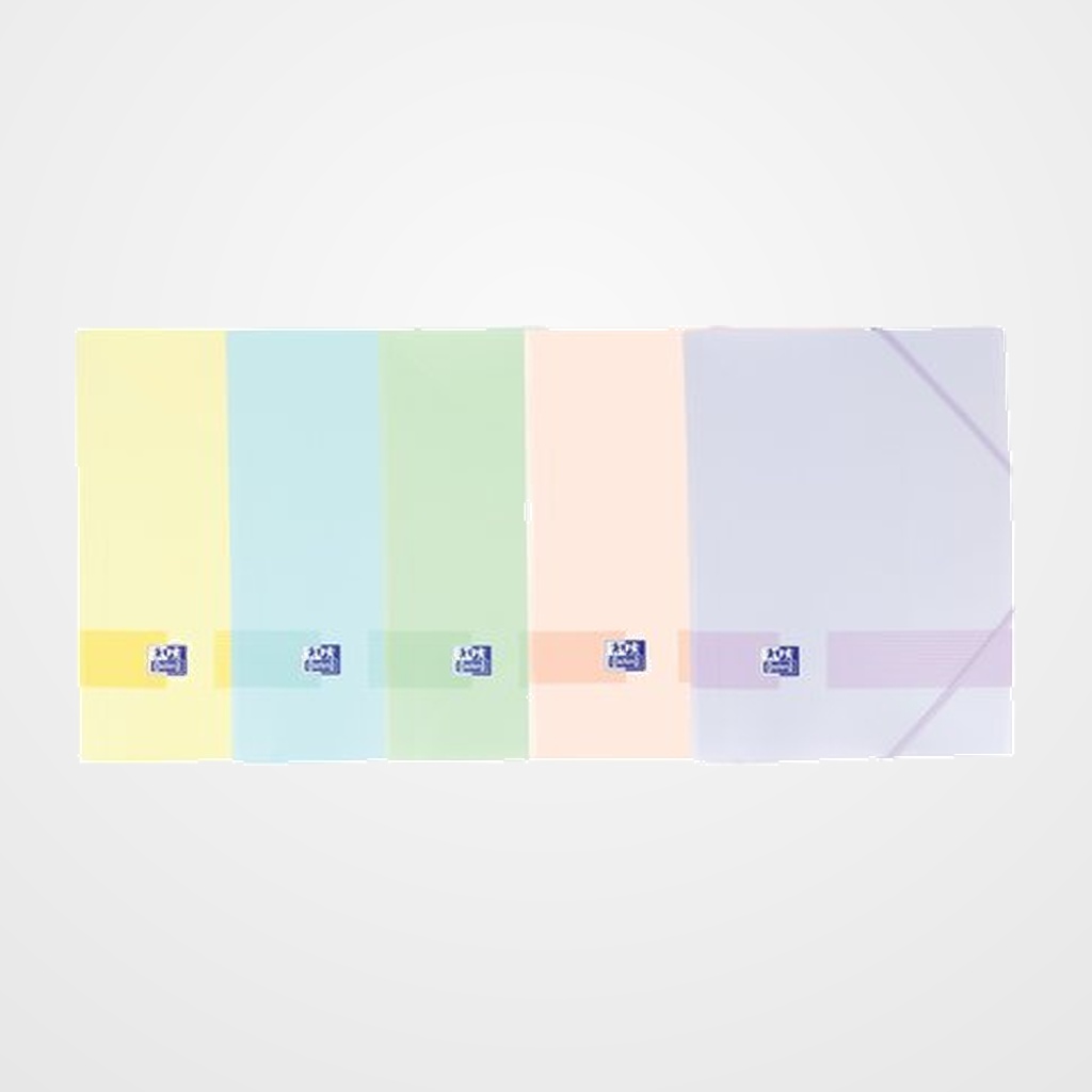 CARPETA de GOMAS y SOLAPAS OXFORD LIVE&GO PP A4+ SURTIDO (5 col. PASTEL)