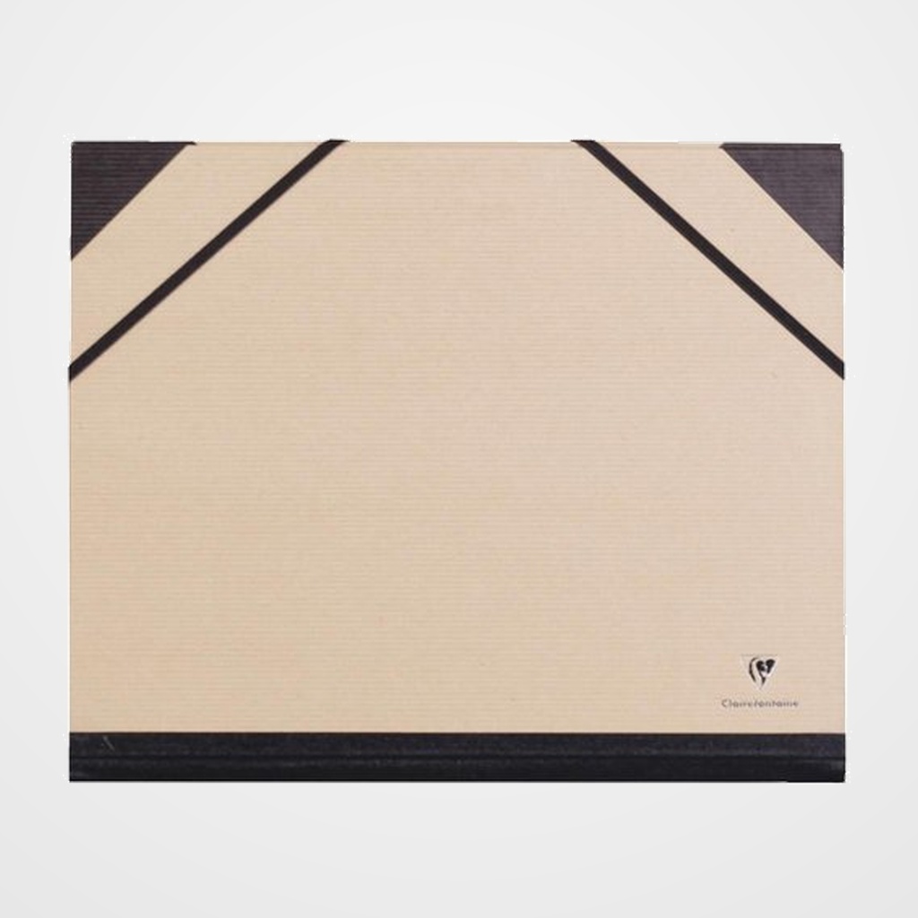 CARPETA de DIBUJO CLAIREFONTAINE CARTON C/GOMAS A4+ KRAFT MARRON VERJURADO