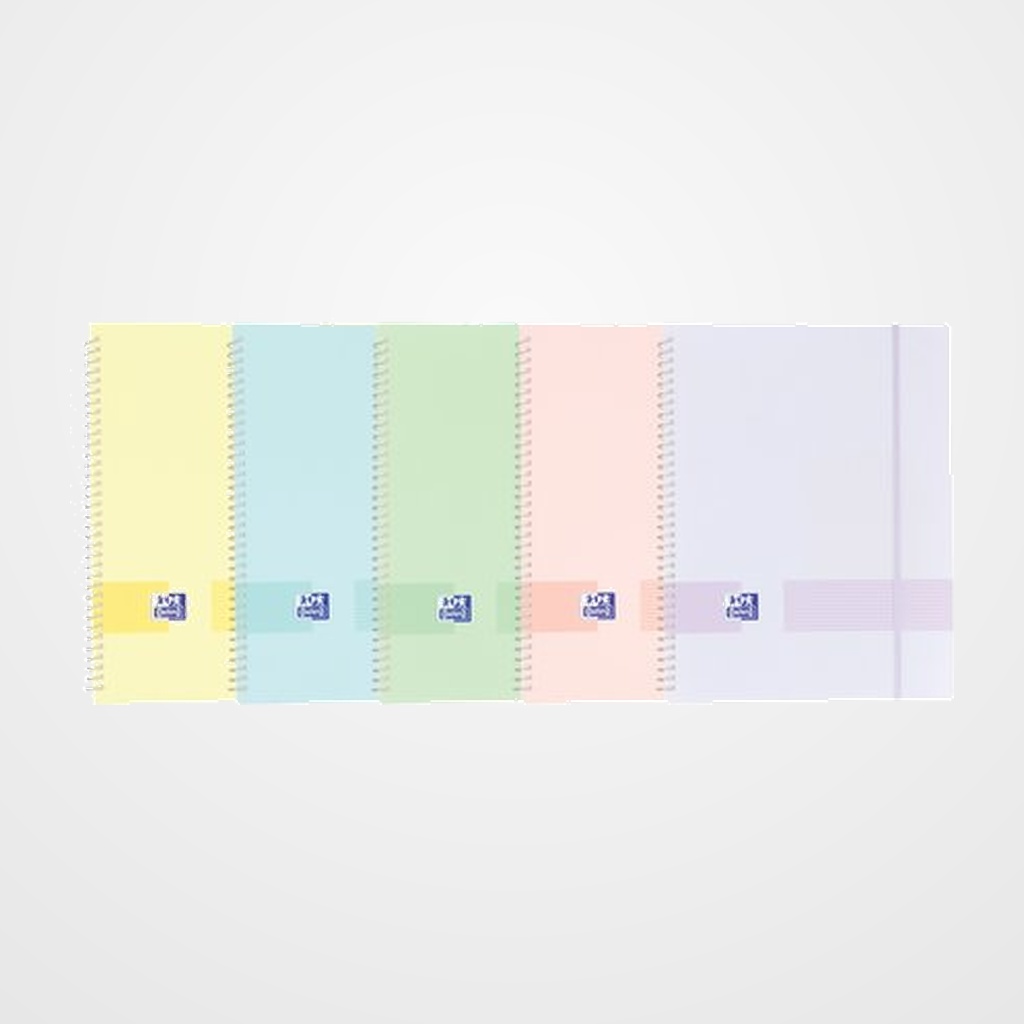 CARPETA FUNDAS (TARIFARIO) OXFORD LIVE&GO ESPIRAL PP A4 30 F. CON GOMA SURTIDO (5 colores PASTEL)
