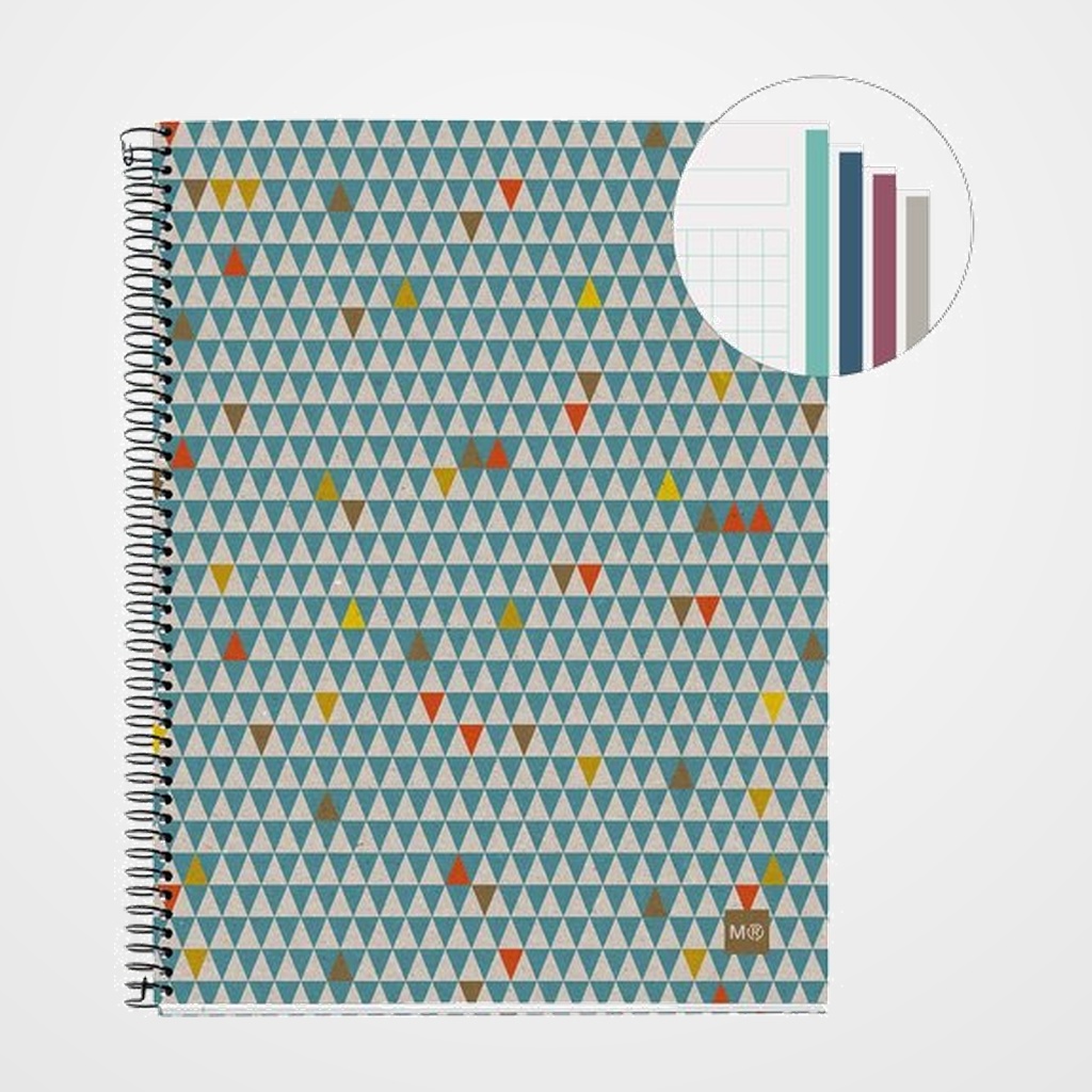 BLOC MIQUELRIUS ECO DESIGN NOTEBOOK 4 micro.tapa DURA A4 120h 80g CUADRIC.5x5 ECOTRIANGLES
