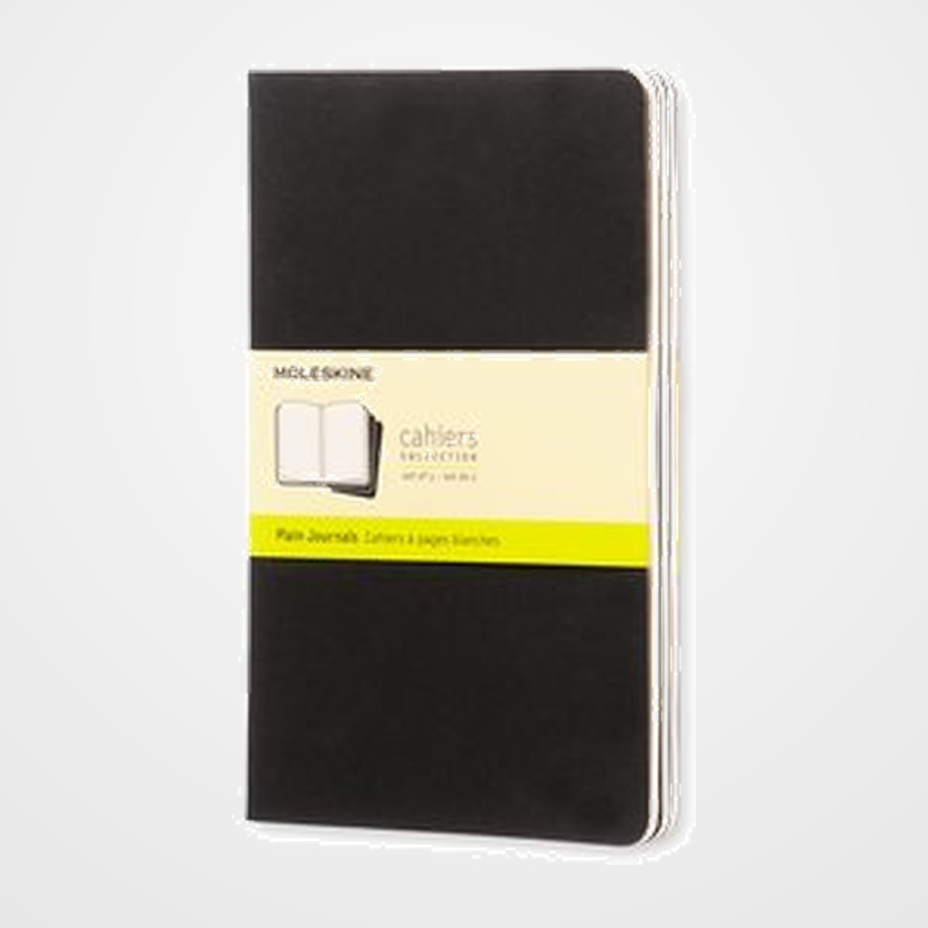 CUADERNO MOLESKINE CAHIER 13x21 80h LISA NEGRA SET DE 3