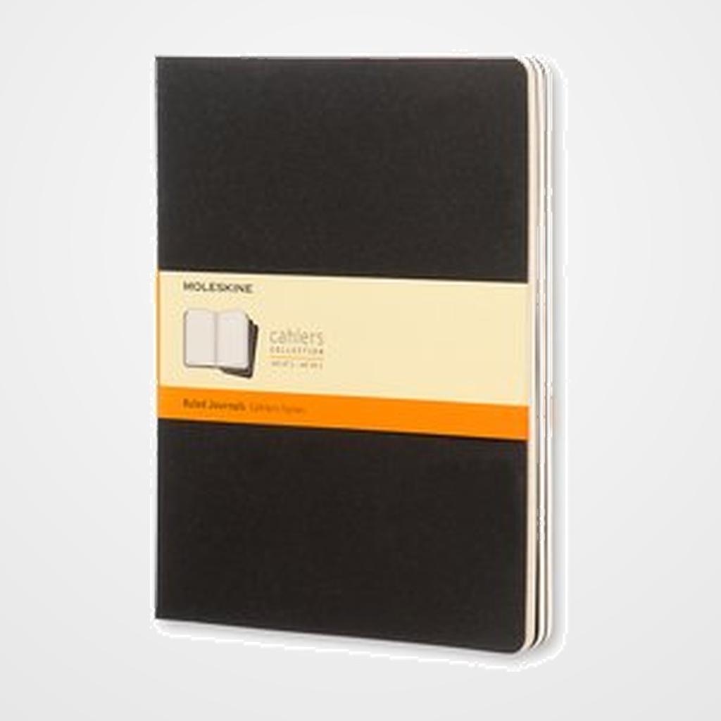 CUADERNO MOLESKINE CAHIER 19x25 120h HORIZONTAL NEGRA SET DE 3