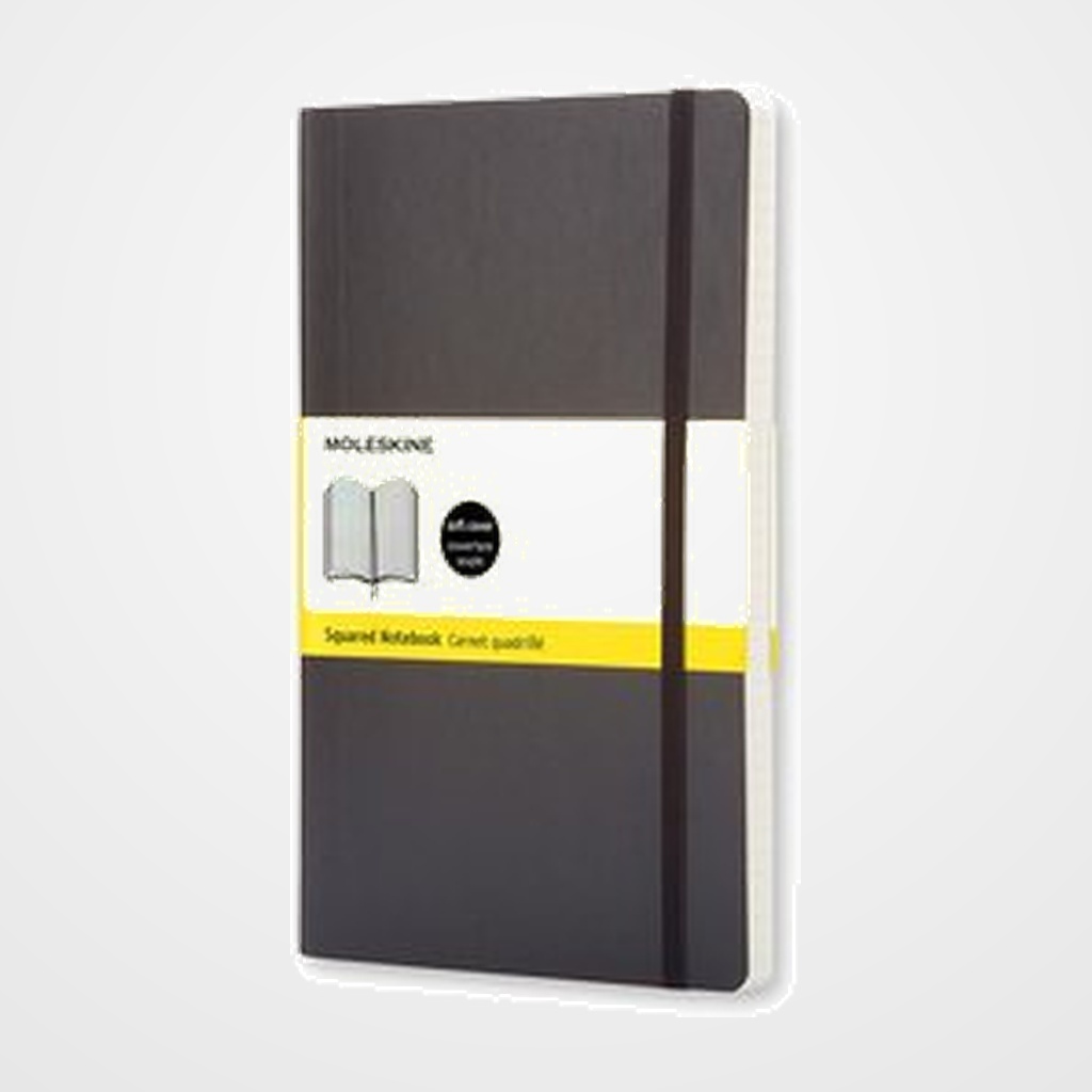CUADERNO MOLESKINE CLASICO TAPA BLANDA 13x21 192h 70gr. CUADRICULADA con GOMA NEGRA
