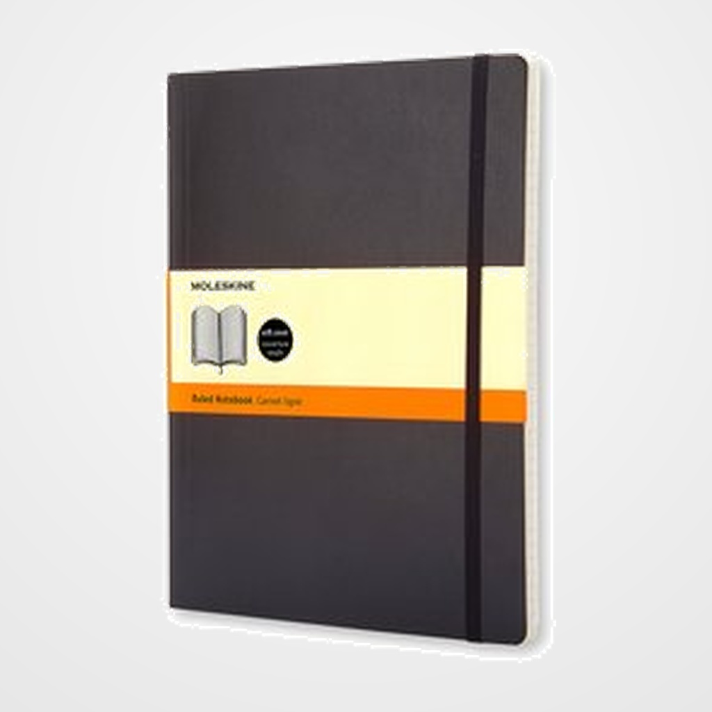CUADERNO MOLESKINE CLASICO TAPA BLANDA 19x25 192h 70gr. HORIZONTAL con GOMA NEGRA