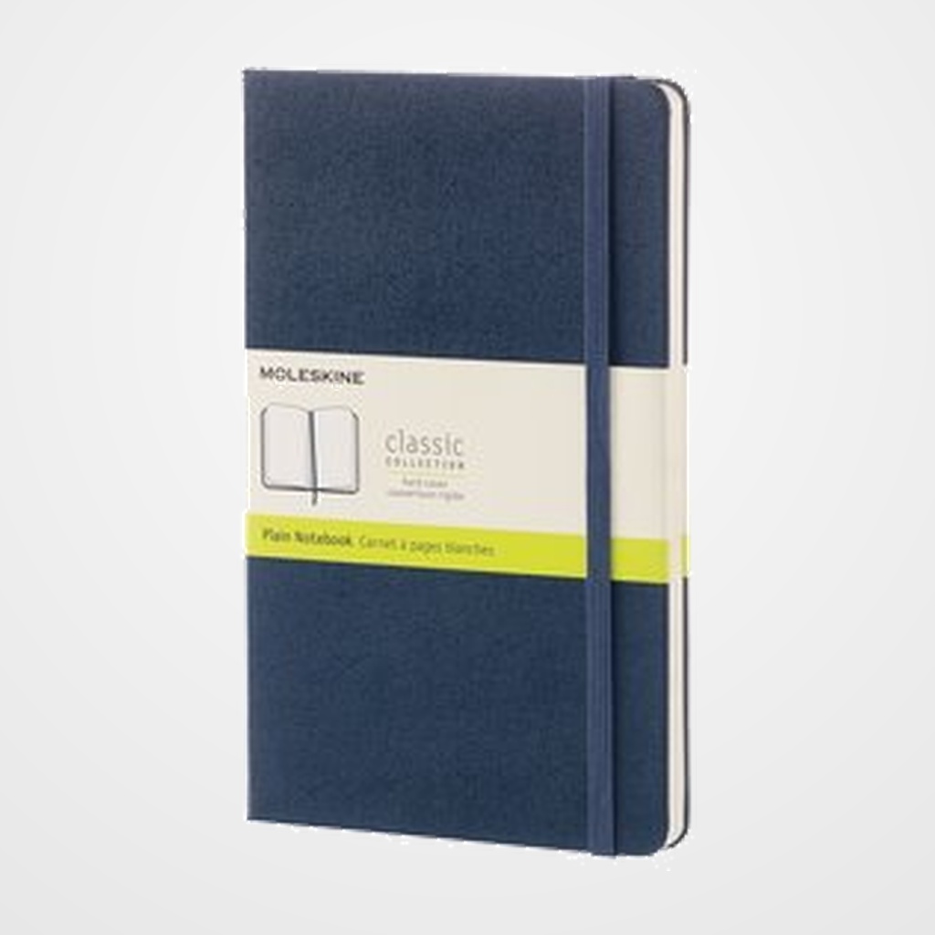 CUADERNO MOLESKINE CLASICO TAPA DURA 13x21 240h 70gr. LISA con GOMA AZUL