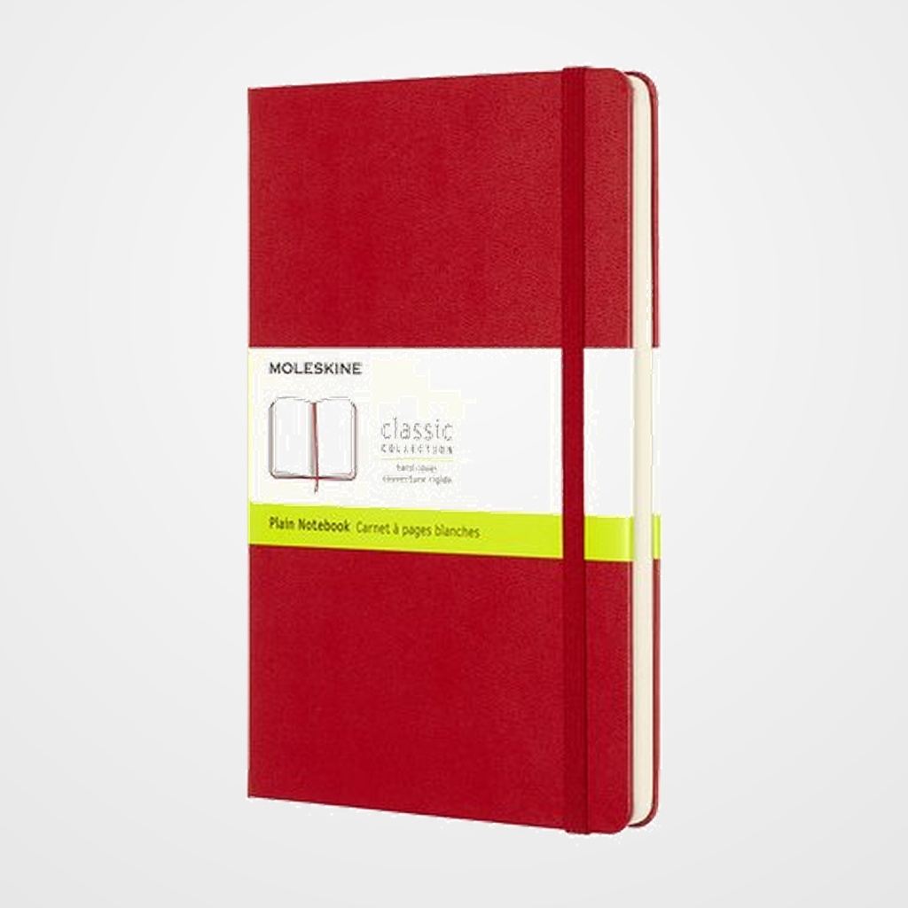 CUADERNO MOLESKINE CLASICO TAPA DURA 13x21 240h 70gr. LISA con GOMA ROJA