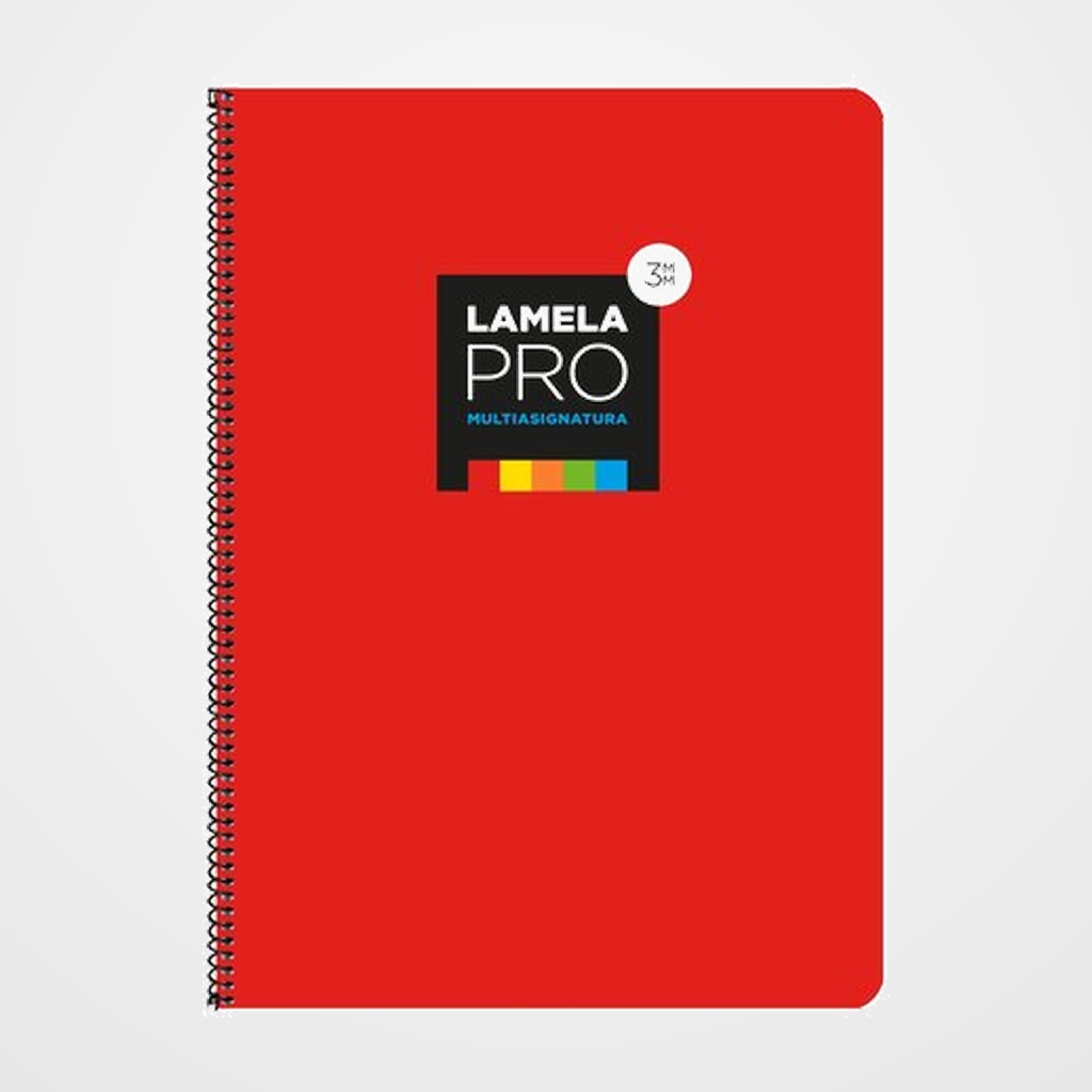 LAMELA BLOC tapa EXTRA DURA Fº 100h CUADROVIA 3 mm ROJO (5 colores en banda)