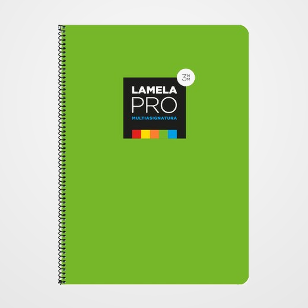 LAMELA BLOC tapa EXTRA DURA Fº 100h CUADROVIA 3 mm VERDE (5 colores en banda)