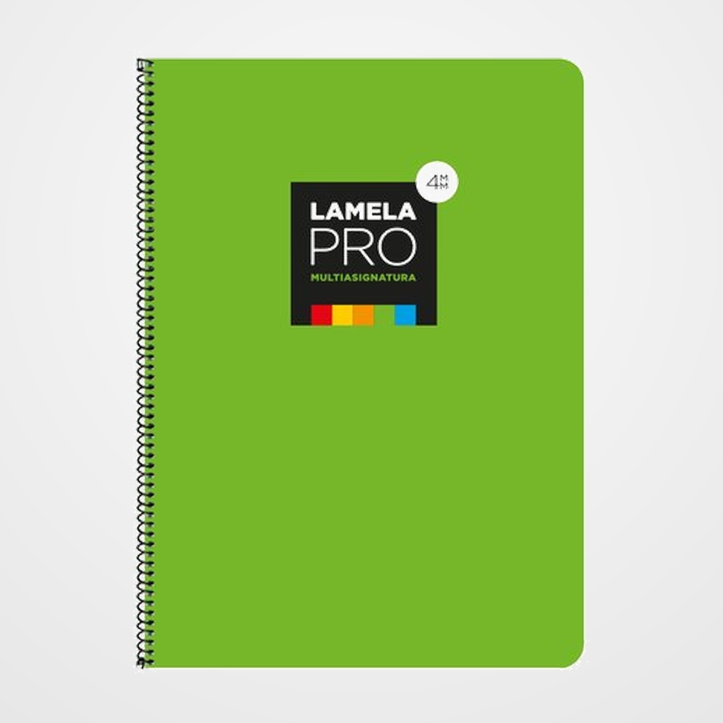 LAMELA BLOC tapa EXTRA DURA Fº 100h CUADROVIA 4 mm VERDE (5 colores en banda)