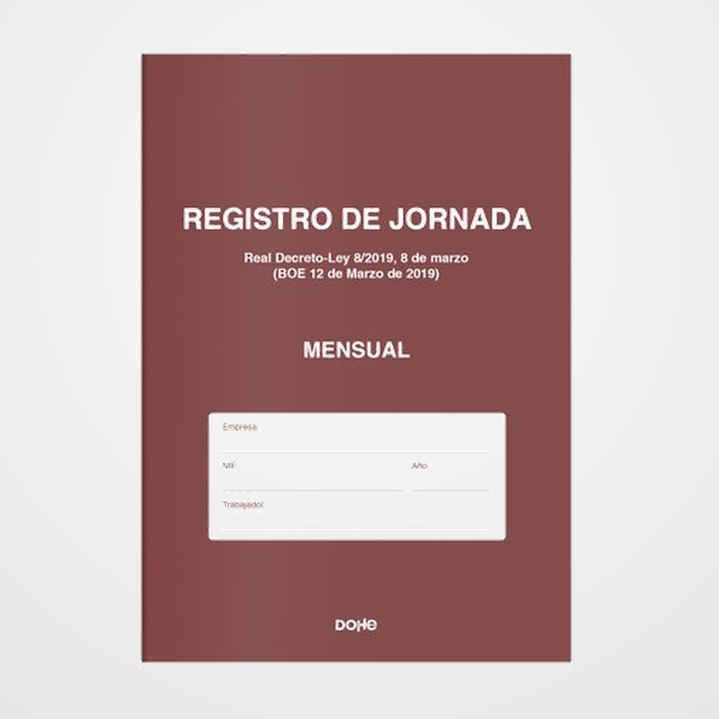 LIBRO REGISTRO DOHE A4 NATURAL 6H JORNADA LABORAL