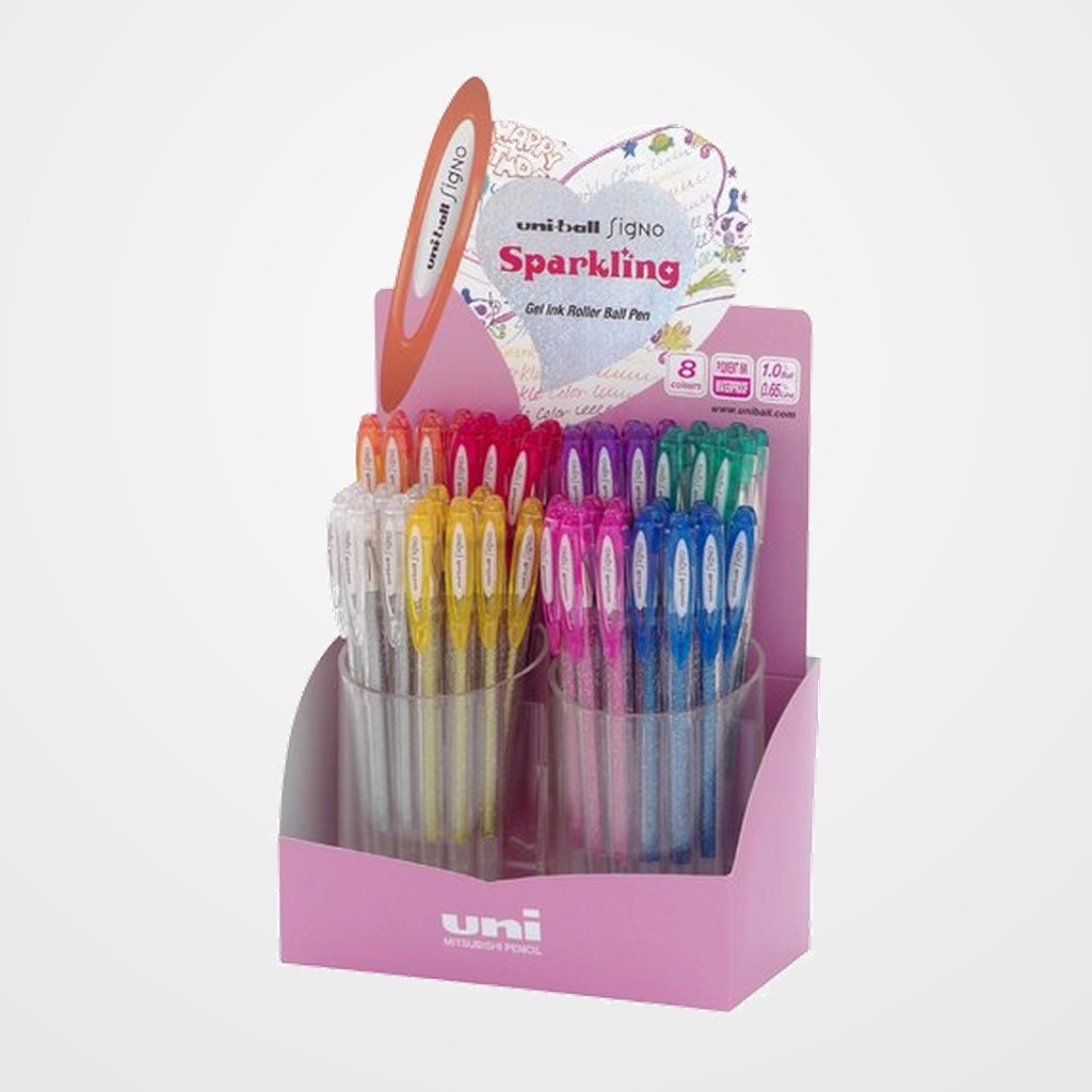 ROLLER GEL UNI-BALL SIGNO SPARKLING 1,0 (UM-120SP)  EXPOSITOR de 48