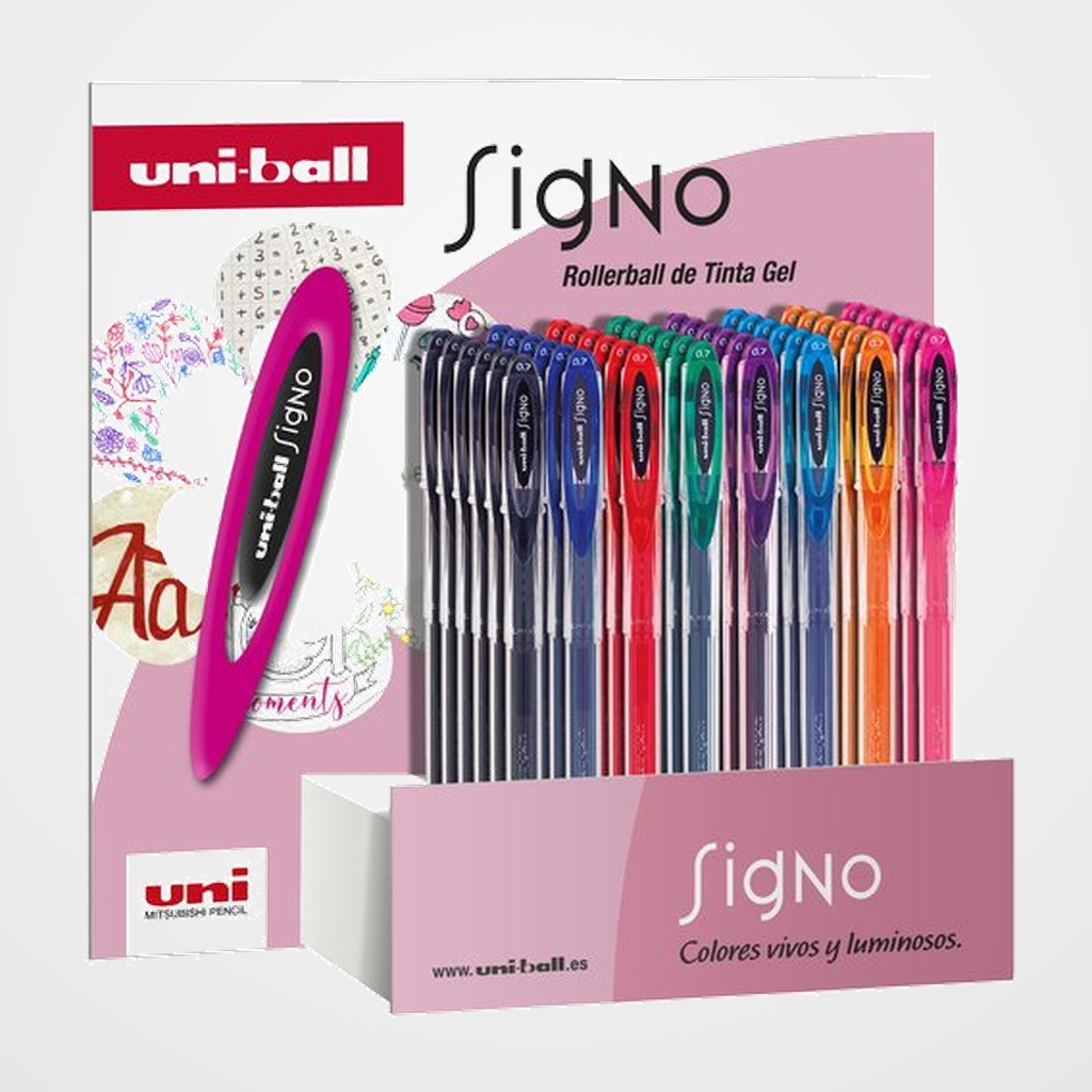 ROLLER GEL UNI-BALL SIGNO 0,7 (UM-120)  EXPOSITOR de 48 (8 col.)