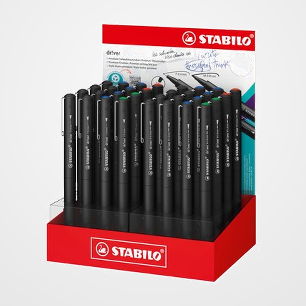 ROTULADOR FIBRA STABILO D!VER EXPOSITOR de 32