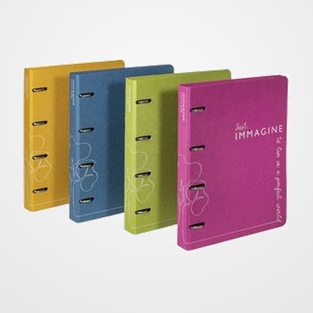 CARPETA de ANILLAS CARCHIVO IMMAGINE CARTON RECICLADO A4 4 an.MIXTAS 35mm MOSTAZA