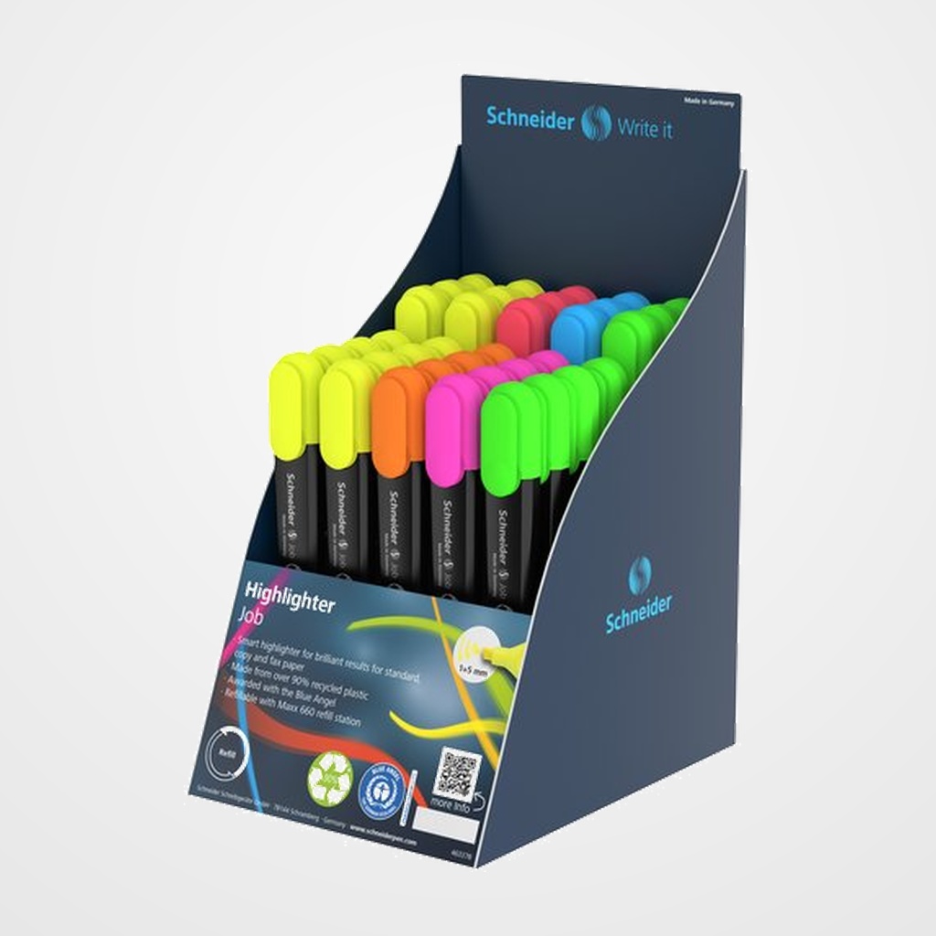 MARCADOR FLUOR SCHNEIDER JOB SURTIDO EXPOSITOR de 85