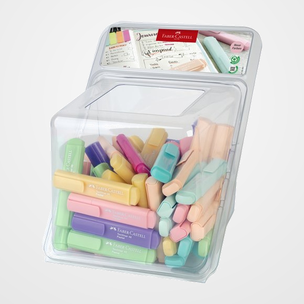 MARCADOR FLUOR FABER-CASTELL TEXTLINER 46 PASTEL SURTIDO EXPOSITOR de 100