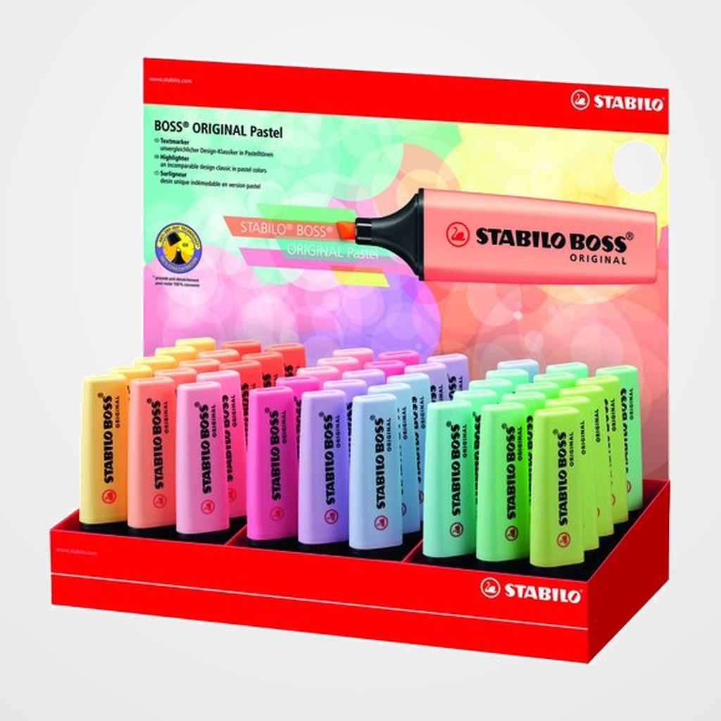 MARCADOR FLUOR STABILO BOSS 70  PASTEL EXPOSITOR de 45