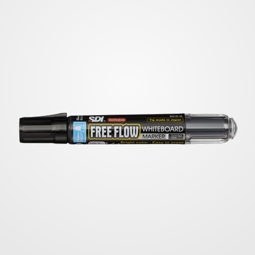 MARCADOR PIZARRA FREE FLOW RECARGABLE CONICO NEGRO